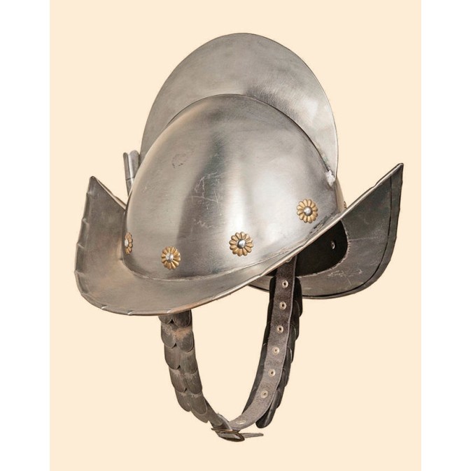 Casque Morion avec rosettes