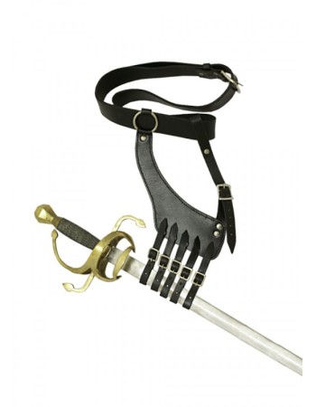 Ceinture avec porte-épée-cuir noir