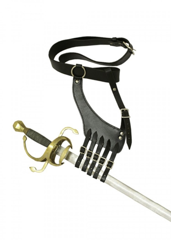 Ceinture avec porte-épée-cuir noir