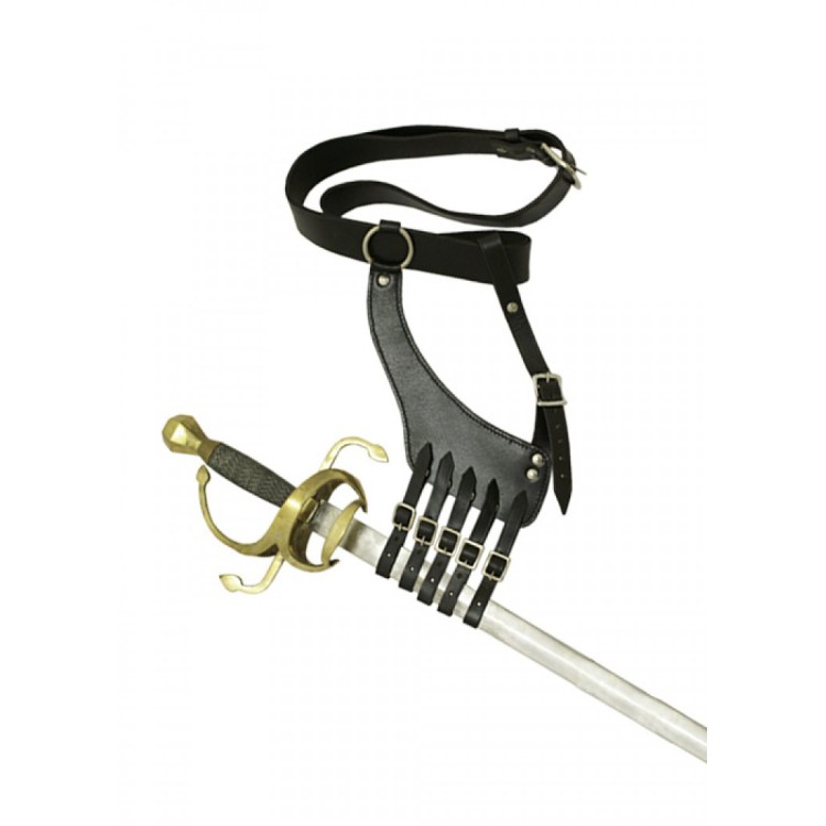 Ceinture avec porte-épée-cuir noir