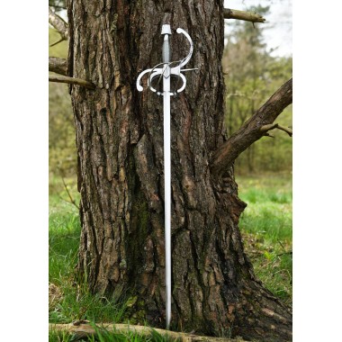 Rapière Renaissance à parade courbe avec fourreau en cuir