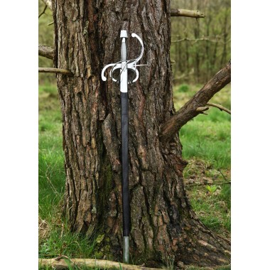 Rapière Renaissance à parade courbe avec fourreau en cuir