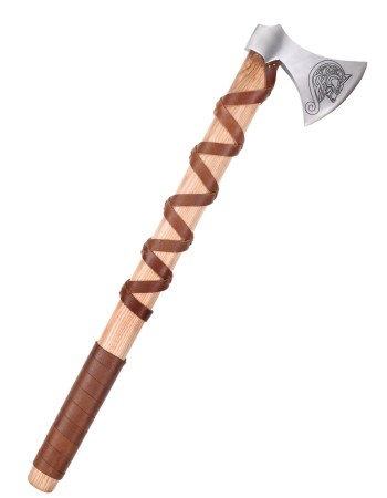 Hache viking - gravure et gainage de cuir