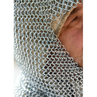Camail de combat médiévale - Anneaux 9mm - galvanisé