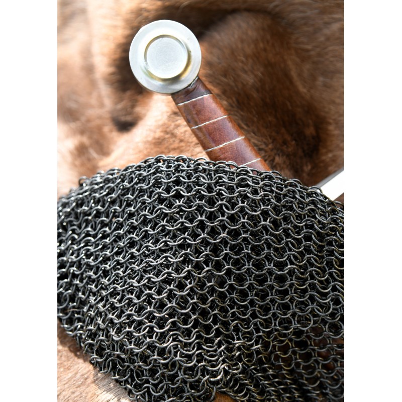 Camail de combat - Anneaux 9mm - bleuie