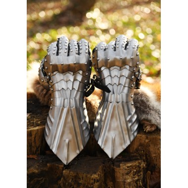 Gantelets Médiévaux en acier, rivetés