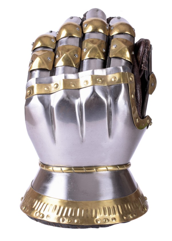 Gantelets de combat - acier, laiton, cuir