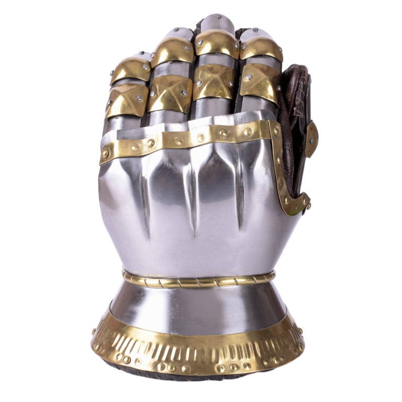 Gantelets de combat - acier, laiton, cuir