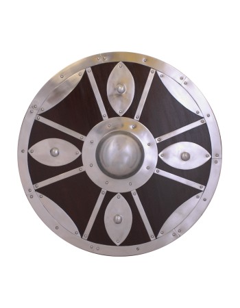 Bouclier rond avec raccords en acier