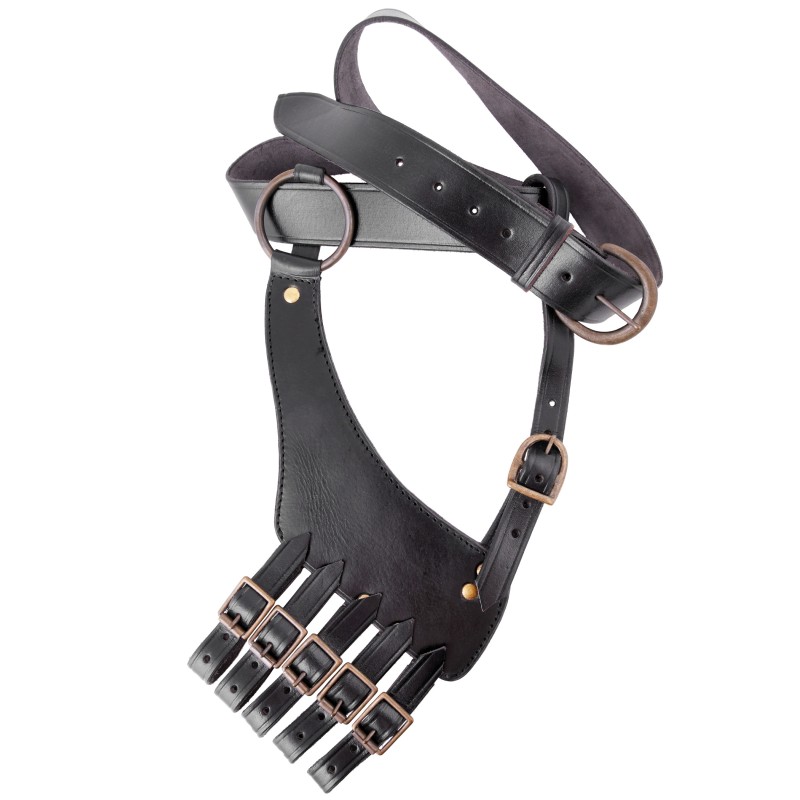 Ceinture avec porte-épée-cuir noir