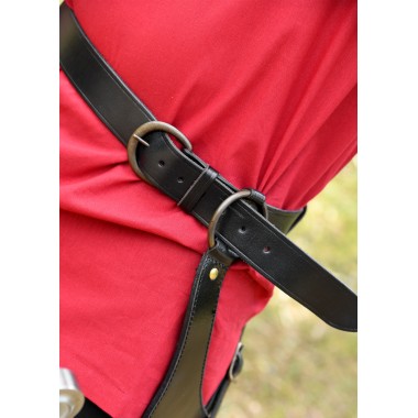 Ceinture avec porte-épée-cuir noir
