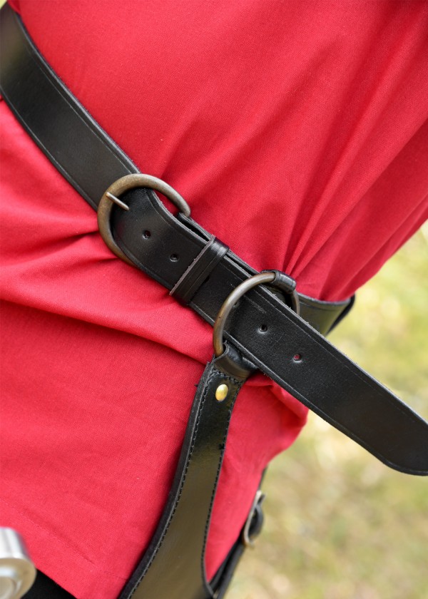 Ceinture avec porte-épée-cuir noir