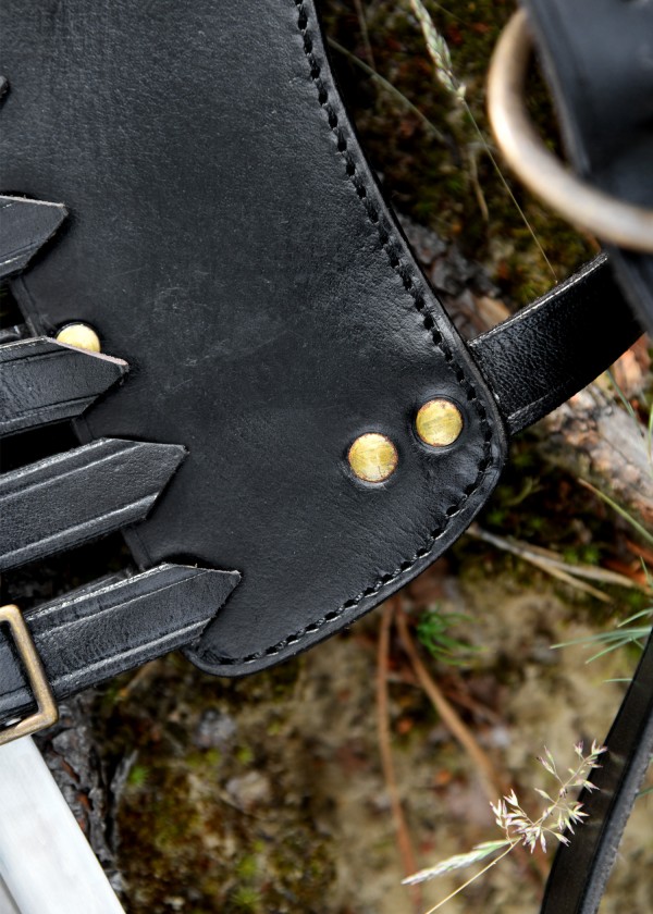 Ceinture avec porte-épée-cuir noir