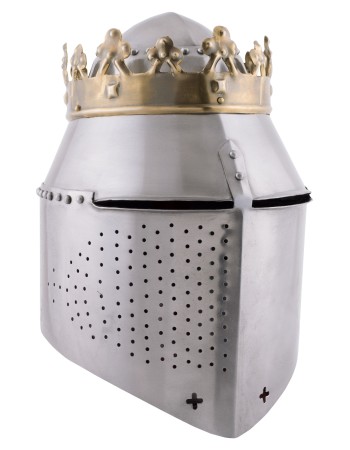 Grand heaume royal avec couronne