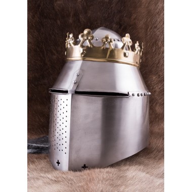Grand heaume royal avec couronne