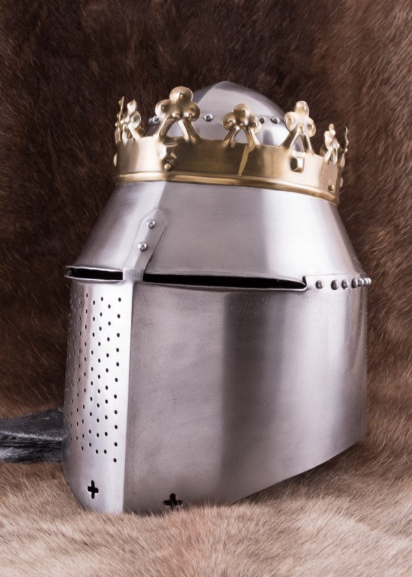 Grand heaume royal avec couronne