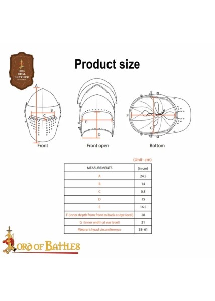 Casque Bassinet Médiéval, acier 2mm