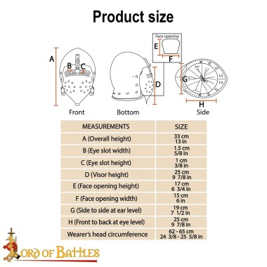 Casque Bassinet Médiéval, acier 2mm
