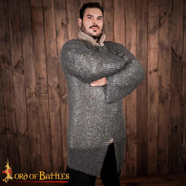 Cotte de mailles Hauberk - anneaux plats rivetée 9mm