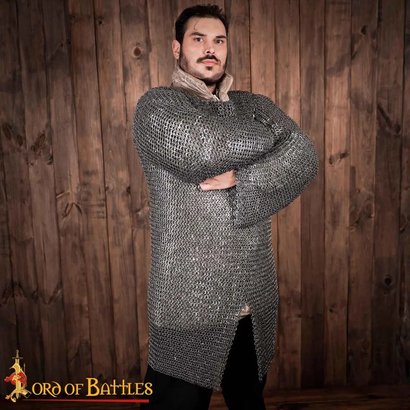 Cotte de mailles Hauberk - anneaux plats rivetée 9mm