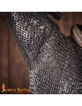 Cotte de mailles Hauberk - anneaux plats rivetée 9mm