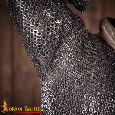 Cotte de mailles Hauberk - anneaux plats rivetée 9mm