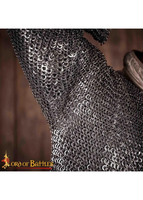 Cotte de mailles Hauberk - anneaux plats rivetée 9mm