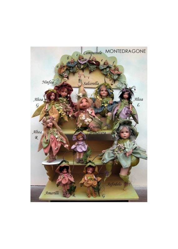 Salcerella et Asfodelo -  Poupées fées en porcelaine de  22/33 cm