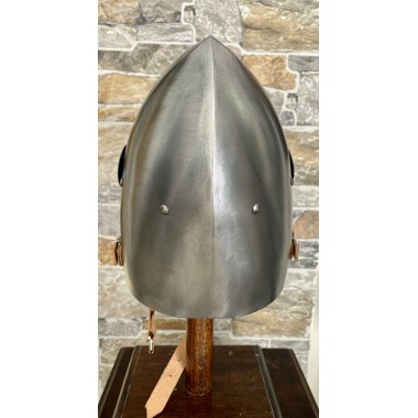 Casque de combat – Bassinet médiéval à visière