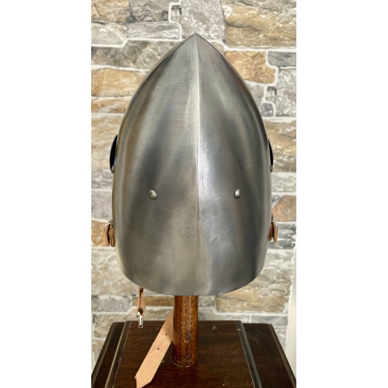 Casque de combat – Bassinet médiéval à visière