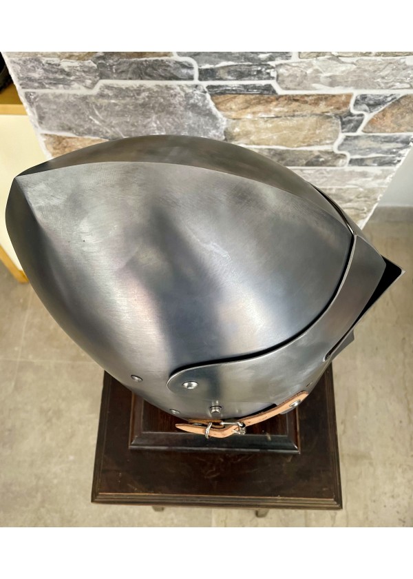 Casque de combat – Bassinet médiéval à visière