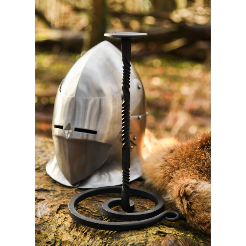 Chandelier forgé, porte-casque