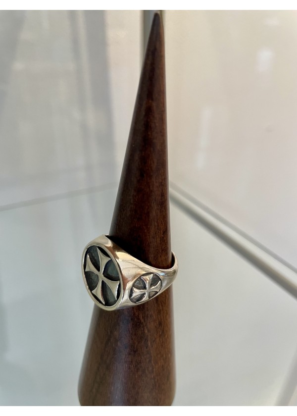 Bague Croix Templière, argent 925