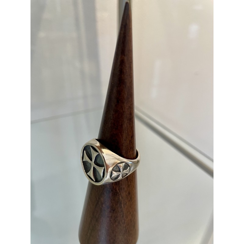 Bague Croix Templière, argent 925