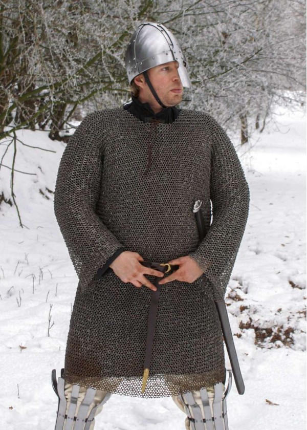 Hauberk anneaux plats, rivetés, non traitée