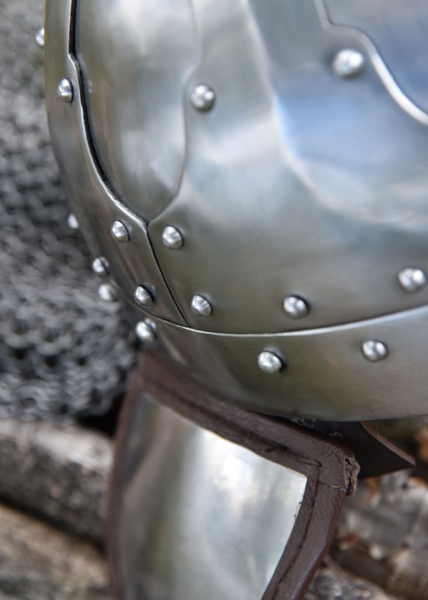 Casque à pinces avec volets de joues et lunette, acier 2 mm
