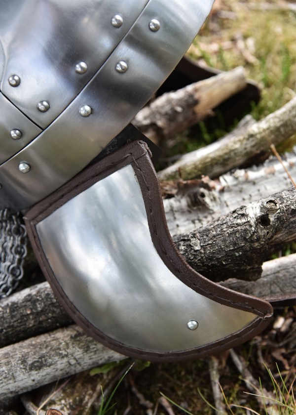 Casque à pinces avec volets de joues et lunette, acier 2 mm