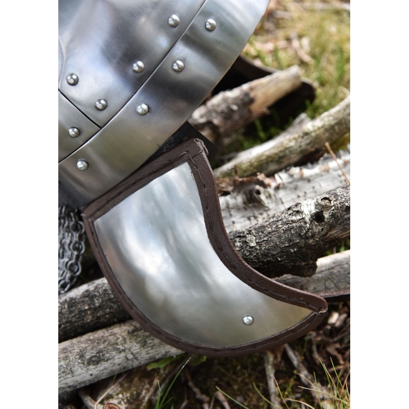 Casque à pinces avec volets de joues et lunette, acier 2 mm