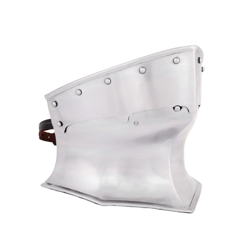 Bevor, acier 1,6 mm, avec bracelet en cuir