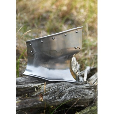 Bevor, acier 1,6 mm, avec bracelet en cuir