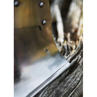 Bevor, acier 1,6 mm, avec bracelet en cuir