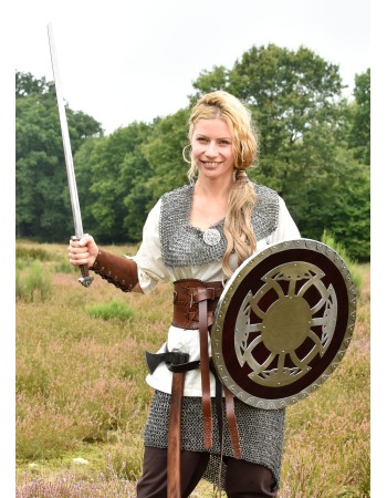 Bouclier rond viking en bois