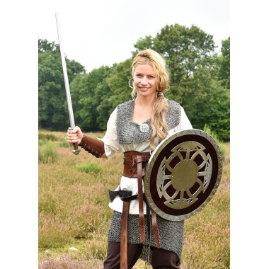 Bouclier rond viking en bois