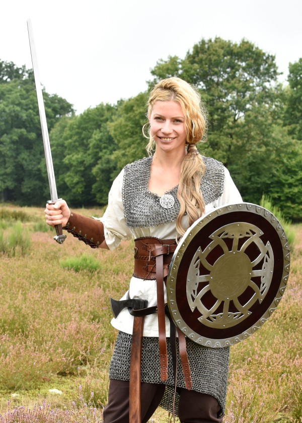 Bouclier rond viking en bois