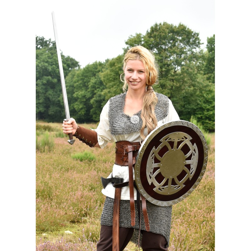 Bouclier rond viking en bois