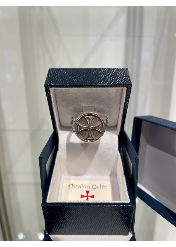 Bague Croix Templière, argent 925