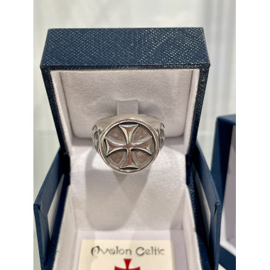 Bague Croix Templière, argent 925