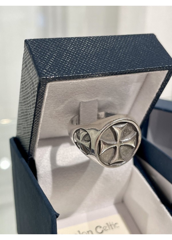 Bague Croix Templière, argent 925