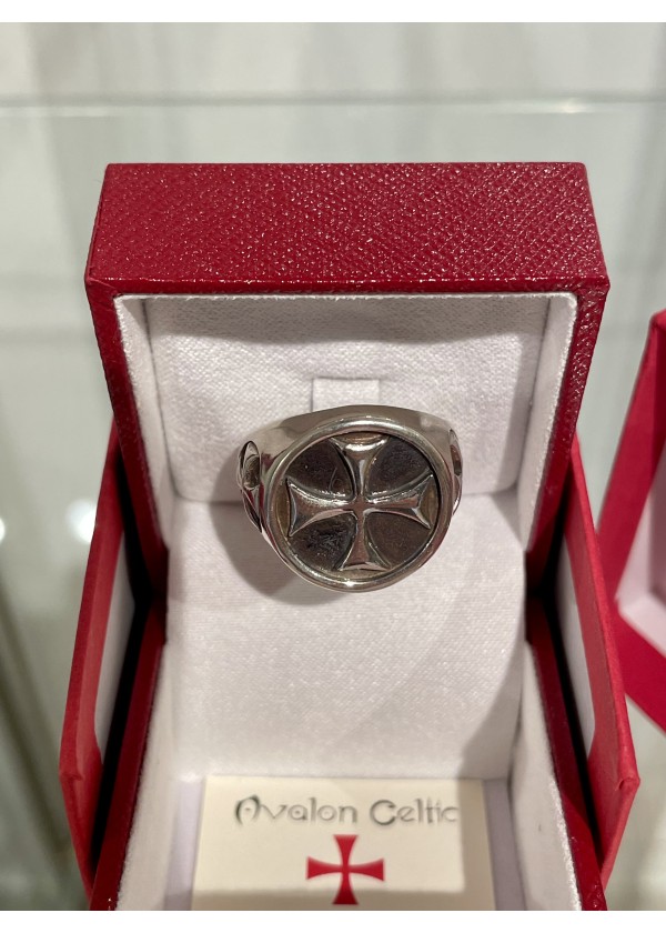 Bague Croix Templière, argent 925
