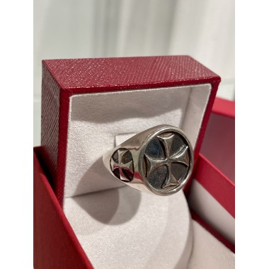 Bague Croix Templière, argent 925